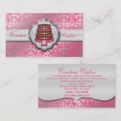 Beeren-Rosa-Kuchen-Couture-schillernde Visitenkarte (Vorne/Hinten)