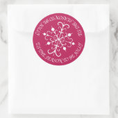 Beeren-Schneeflocken-Aufkleber Runder Aufkleber (Tasche)