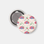 Beeren-Schüssel-Muster Pastell Magnet (Vorderseite/Rückseite)