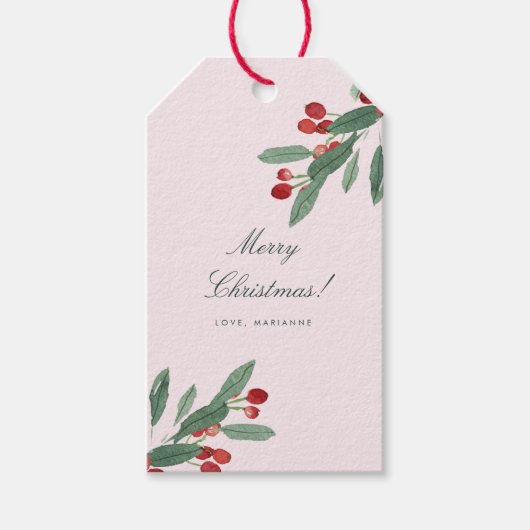 Beeren Sie den Personalisierten Urlaub in Rosa Geschenkanhänger (Vorderseite)