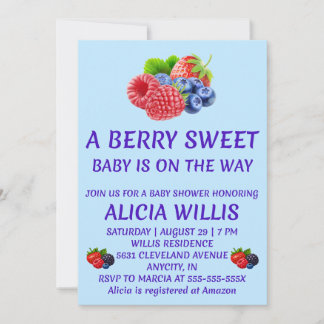 Beeren süße Babyparty-Einladung