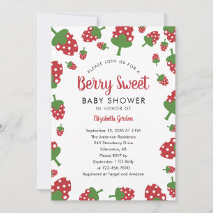 Beeren süße Babyparty Erdbeere Süße Moderne Einladung