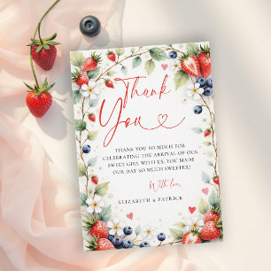 Beeren Süße Botanische Beeren Garten Baby Shower Dankeskarte