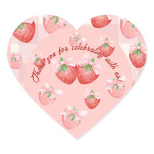 Beeren süße Danke Favor Stickers | Erdbeere