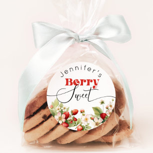 Beeren süße Erdbeer-Geburtstag Runder Aufkleber