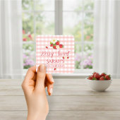 Beeren süße Erdbeer Geschmack Geschenk 1. Geburtst Quadratischer Aufkleber