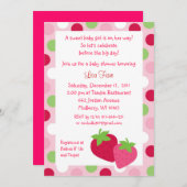 Beeren-süße ErdbeerBabyparty-Einladungen Einladung (Vorne/Hinten)