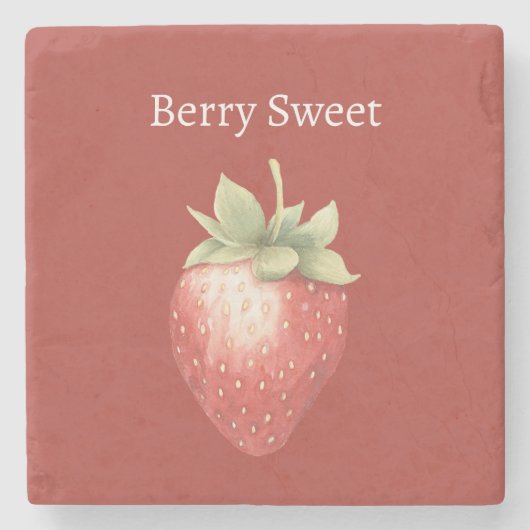 Beeren süße Erdbeere Steinuntersetzer (Vorderseite)