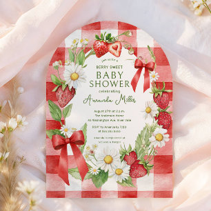 Beeren süße Erdbeeren-Baby-Party Einladung