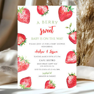 Beeren süße Erdbeeren-Baby-Party Einladung