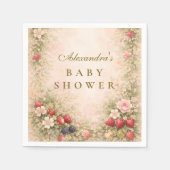 Beeren süße florale Babyparty Serviette (Vorderseite)