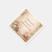 Beeren süße florale Babyparty Serviette (Ecke)