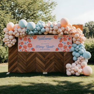 Beeren süße florale Erdbeer-Baby-Shower-Einladung Banner