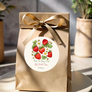 Beeren süße Früchte Erdbeere Hochzeitsdusche Gesch Runder Aufkleber