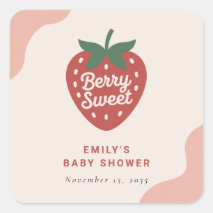 Beeren süße niedliche Babyparty Quadratischer Aufkleber