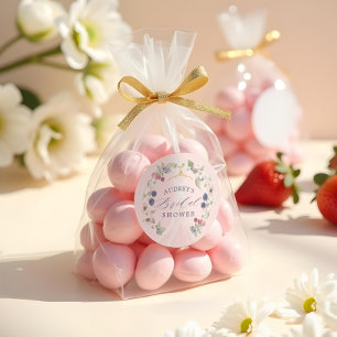 Beeren süsses Brautjungfernkleid Beeren & Blumen Runder Aufkleber