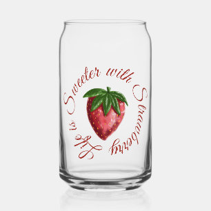 Beeren süßes handgezeichnetes Erdbeermuster Glas