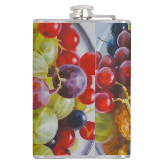 Beeren - Überrealistisches Fruchtleben Flachmann (Rückseite)