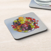 Beeren - Überrealistisches Fruchtleben Getränkeuntersetzer (Linke Seite)