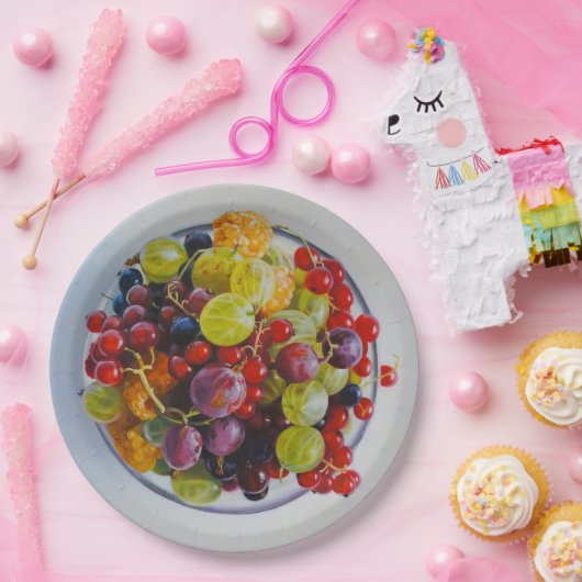 Beeren - Überrealistisches Fruchtleben Pappteller (Party)