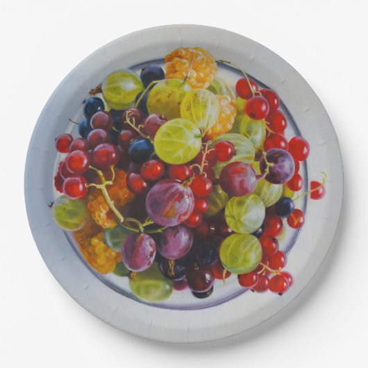 Beeren - Überrealistisches Fruchtleben Pappteller (Vorderseite)