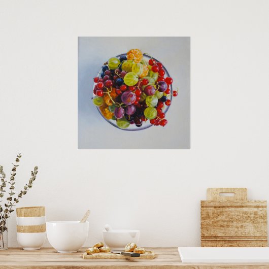 Beeren - Überrealistisches Fruchtleben Poster (Küche)