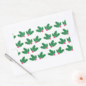 Beeren und Blätter gemustert Rechteckiger Aufkleber (Umschlag)