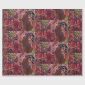 Beeren und Blätter Geschenkpapier (Flach)