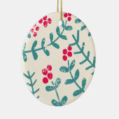 Beeren und Blätter Keramik Ornament (Rechts)