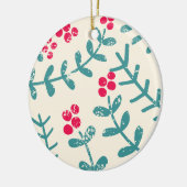 Beeren und Blätter Keramik Ornament (Links)