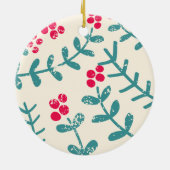 Beeren und Blätter Keramik Ornament (Hinten)