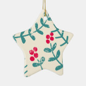 Beeren und Blätter Keramikornament (Rechts)