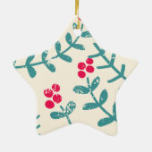 Beeren und Blätter Keramikornament (Hinten)