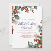 Beeren und Blätter Muttertagsbrunch Einladung (Vorderseite)