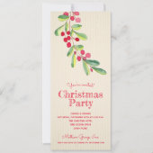 Beeren und Blätter Weihnachten Einladung (Vorderseite)