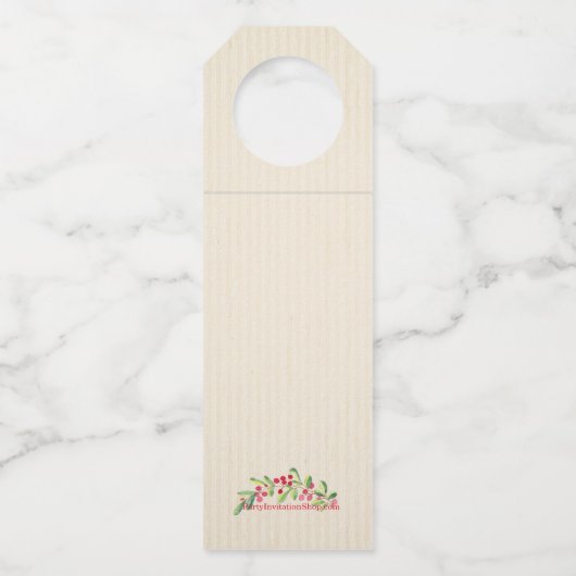 Beeren und Blätter Weihnachten Flaschenanhänger (Rückseite)