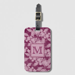 Beeren und Blüten Lila Blumenmonogramm Gepäckanhänger