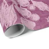 Beeren und Blüten Lila Blumenmuster Geschenkpapier (Rolleneckpunkt)