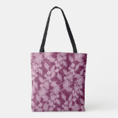 Beeren und Blüten Lila Blumenmuster Tasche (Rückseite)