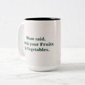 Beeren und Broccoli Zweifarbige Tasse (Vorderseite Links)
