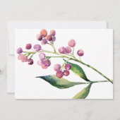 Beeren und Buds im Wasserfarbenbereich Einladung (Rückseite)