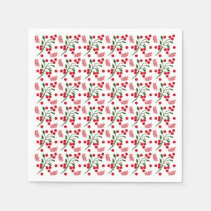 Beeren- und Farnmuster Serviette