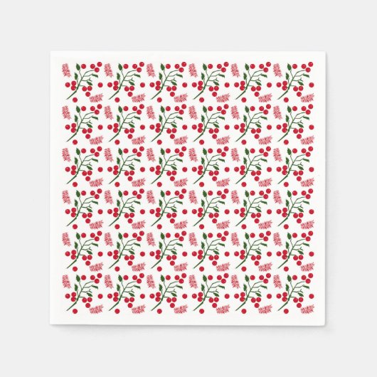 Beeren- und Farnmuster Serviette (Vorderseite)