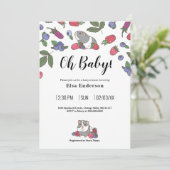 Beeren und Guinea Schweineprint Einladung (Stehend Vorderseite)