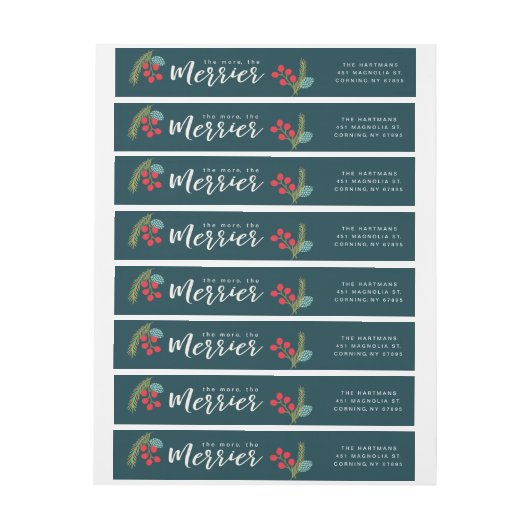 Beeren und Kiefernwal um Labels herum | Merrier (Bogen)