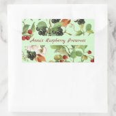 Beeren und Lebensmittel-Etikett Rechteckiger Aufkleber (Tasche)