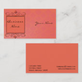 Beeren-und Papaya-Damast-Visitenkarte Visitenkarte (Vorne/Hinten)