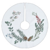 Beeren und Pinecone Polyester Weihnachtsbaumdecke (Vorderseite)