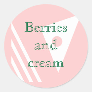 Beeren und Rahm Runder Aufkleber