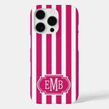 Beeren- und weiße monogrammierte Streifen